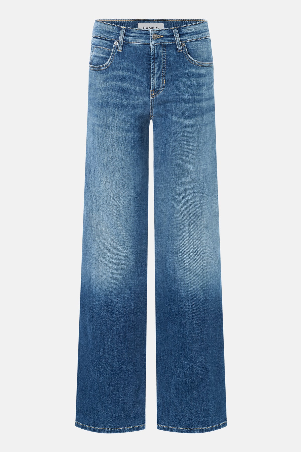 Blaue Wide-Leg-Jeans aus 92% Baumwolle, 6% Elastomultiester T400, 2% Elasthan, mit klassischem 5-Pocket-Design.